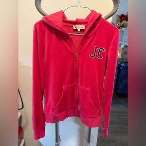 Juicy Couture pink velvet hoodie full zip jacket